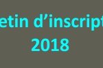 Bulletin d'inscription 2018